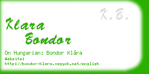 klara bondor business card